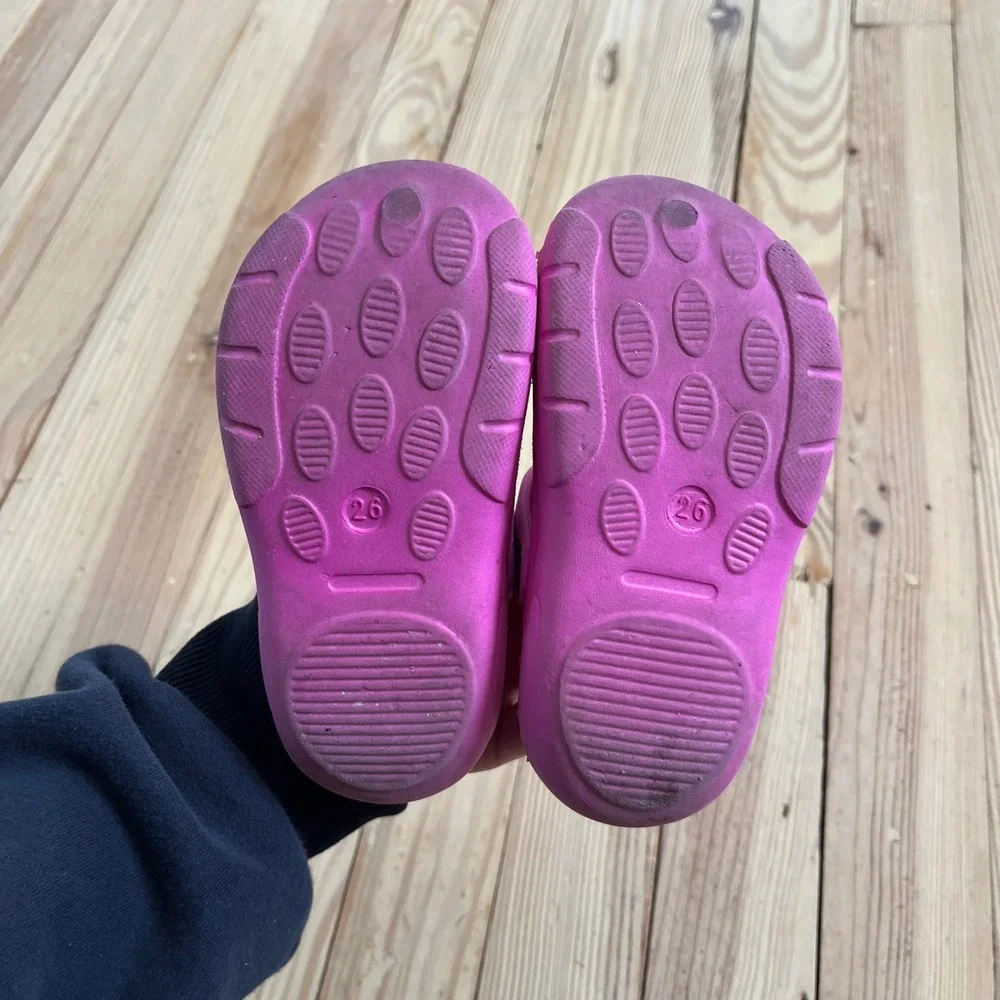 Kids Pink EVA Foam‎ Clogs Slip On Water Shoes Size 26 EU Toddler Summer Sandals